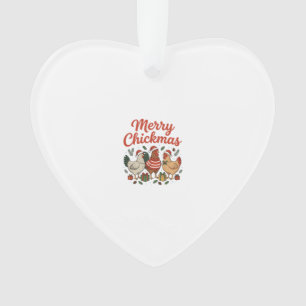Merry Chickmas Chicken Christmas Ornament