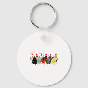 Merry Chickmas Chicken Christmas Ornament Lights S Keychain