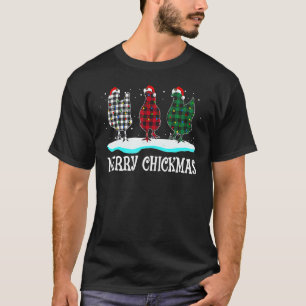 Merry Chickmas Chicken Christmas Ornament Lights S T-Shirt