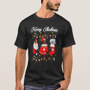 Merry Chickmas Chicken Socks Christmas Costume T-Shirt