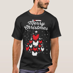 Merry Chickmas Christmas Chicken Tree Poultry T-Shirt