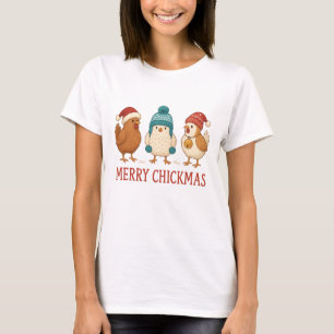 Merry Chickmas Funny Christmas Chickens Winter T-Shirt