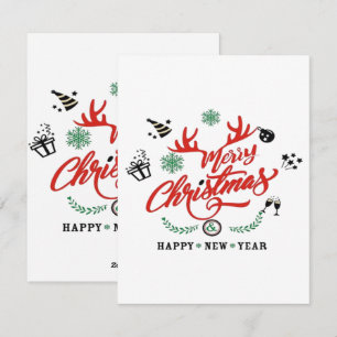 Merry Chirstmas Happy New Year Holiday Card