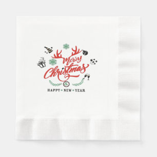 Merry Chirstmas Happy New Year Napkin