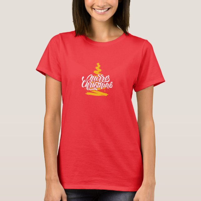Merry Chirstmas tree T-Shirt (Front)