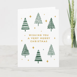Merry Chirstmas Trees with Stars Card