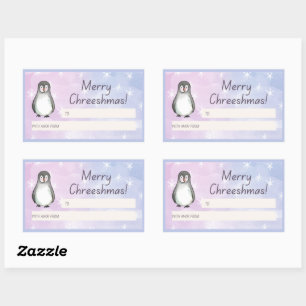 Merry Chreeshmas Penguin Gift Sticker