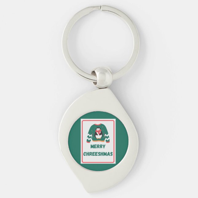 Merry Chreeshmas Penguin Sweater   Keychain (Front)
