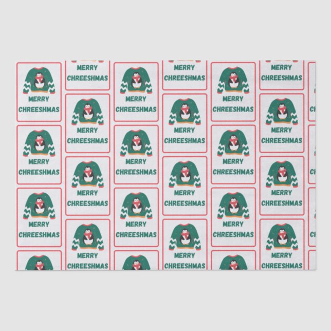 Merry Chreeshmas Penguin Sweater   Tissue Paper (Front)