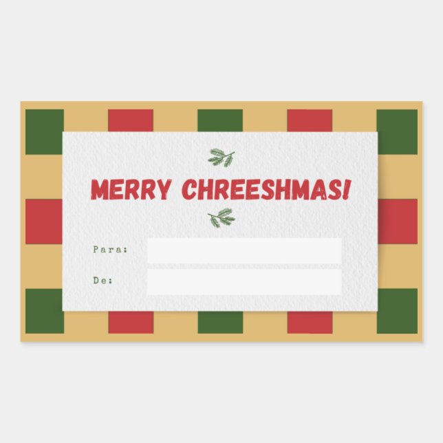 Merry Chreeshmas plaid Gift Sticker (Front)