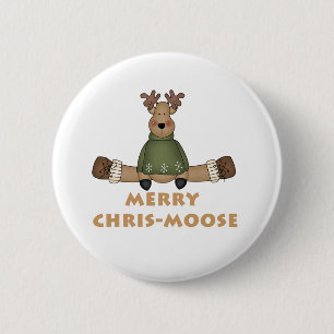 Merry Chris-Moose 2 Inch Round Button