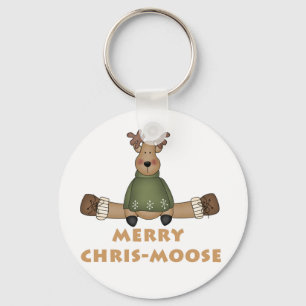 Merry Chris-Moose T-shirts and Gifts Keychain