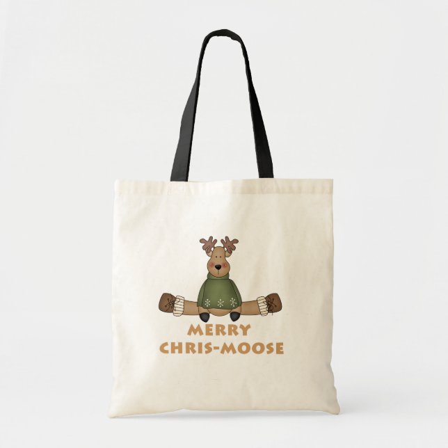 Merry Chris-Moose T-shirts and Gifts Tote Bag (Front)