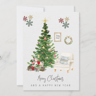 Merry Chrismas And Happy New Year Holiday Card