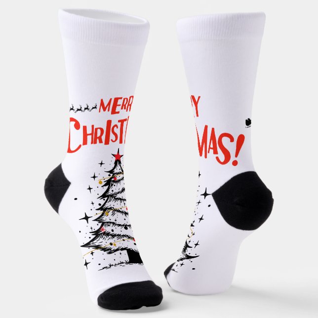 merry chrismas in u socks (Angled)