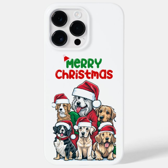 Merry Chrismas with dogs Case-Mate iPhone Case (Back)