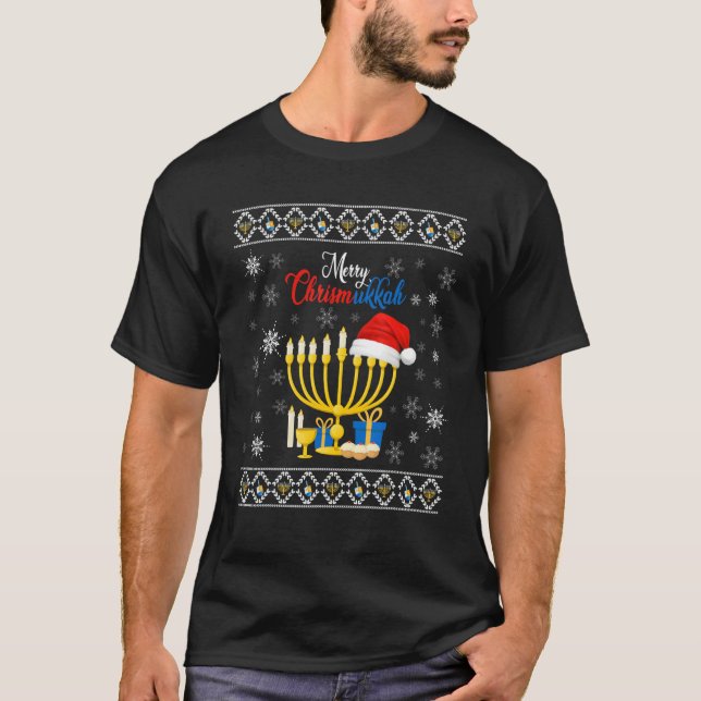 Merry Chrismukkah 2022 Happy Hanukkah Christmas T-Shirt (Front)