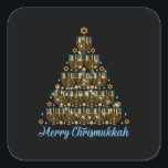 Merry Chrismukkah 2022 Happy Hanukkah Christmas Tr Square Sticker<br><div class="desc">This is a great gift for your family, friends during Hanukkah holiday. They will be happy to receive this gift from you during Hanukkah holiday.</div>