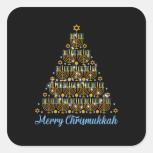 Merry Chrismukkah 2022 Happy Hanukkah Christmas Tr Square Sticker