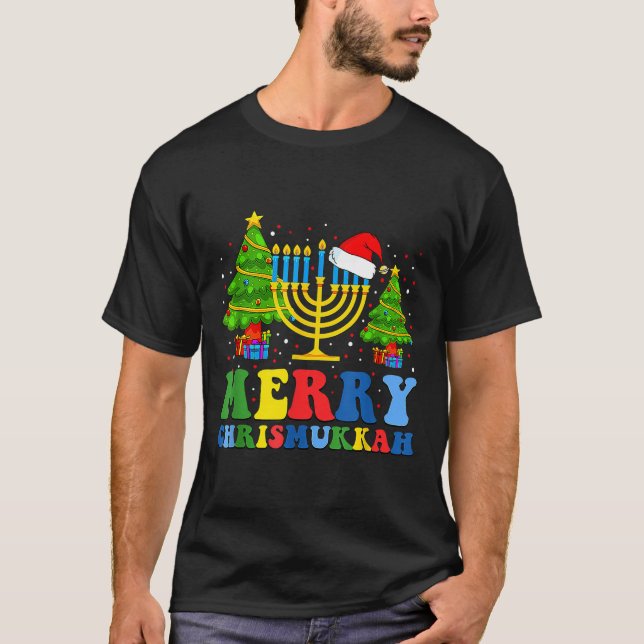Merry Chrismukkah 2024 Happy Hanukkah Christmas Sa T-Shirt (Front)