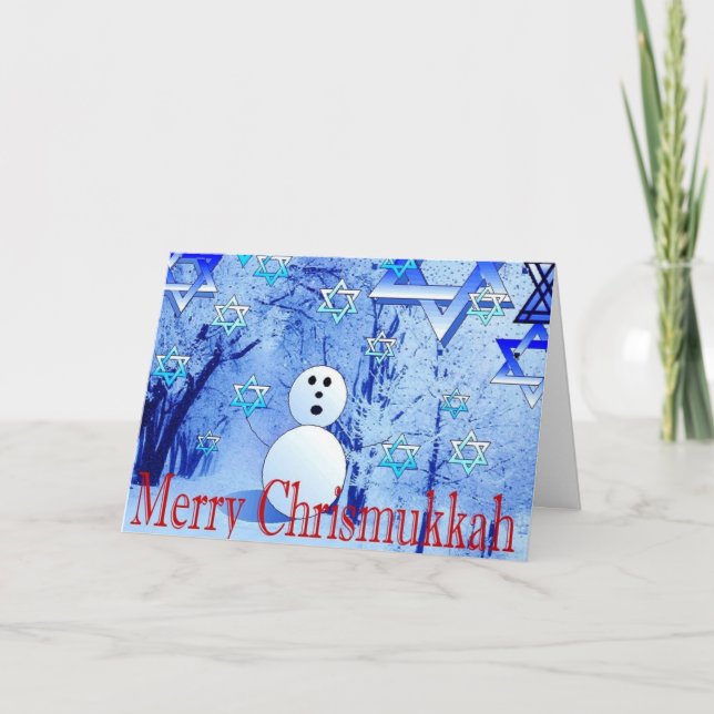 Merry Chrismukkah Carte de voeux de Noël juif (Devant)