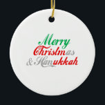 Merry Chrismukkah Ceramic Ornament<br><div class="desc">Ornament</div>
