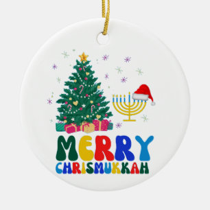Merry Chrismukkah Ceramic Ornament