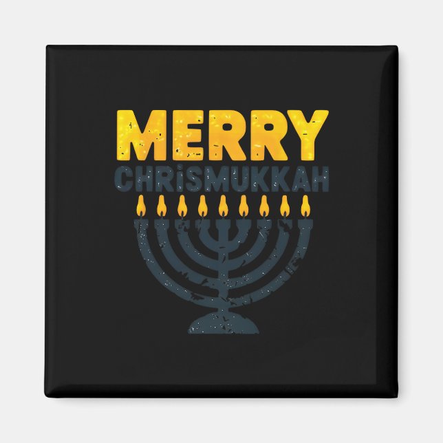 Merry Chrismukkah Christmas Hanukkah Chanukiah Gif Magnet (Front)