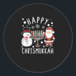 Merry Chrismukkah Christmas Hanukkah Christmas Classic Round Sticker<br><div class="desc">Santa Tee Christmas boys children youth men. Funny humour graphic t-shirt costume for those who believe in Santa Claus,  love deer,  reindeer,  elf,  singing songs,  party decorations.</div>