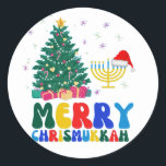 Merry Chrismukkah Classic Round Sticker<br><div class="desc">Happy Chrismukkah</div>