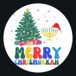 Merry Chrismukkah Classic Round Sticker<br><div class="desc">Happy Chrismukkah</div>