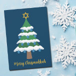 Merry Chrismukkah Cute Hanukkah Christmas Tree Holiday Card<br><div class="desc">This cute Merry Chrismukkah card features a green Christmas tree decorated with blue dreidel ornaments and a gold Jewish Star of David at the top for Hanukkah to combine the 2 holidays for a family that celebrates both.</div>