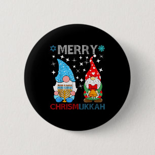 Merry Chrismukkah Funny Gnomes Christmas And Hanuk 2 Inch Round Button