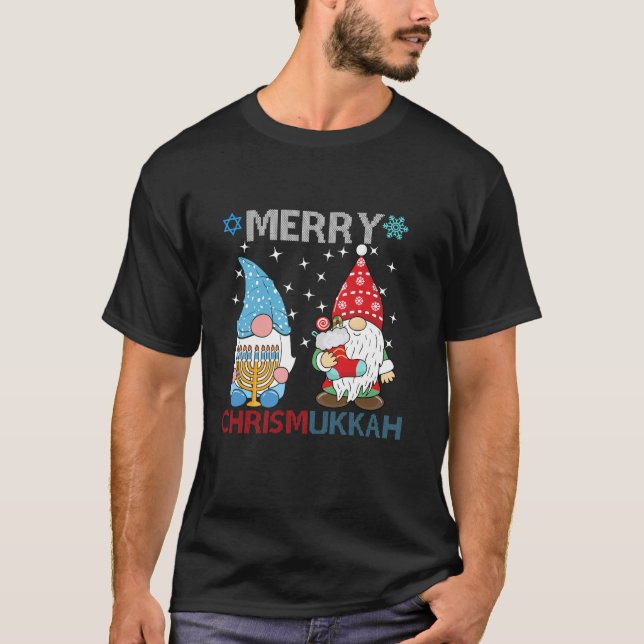 Merry Chrismukkah Funny Gnomes T Shirt (Front)
