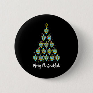 Merry Chrismukkah Hanukkah Dreidel Christmas Tree 2 Inch Round Button