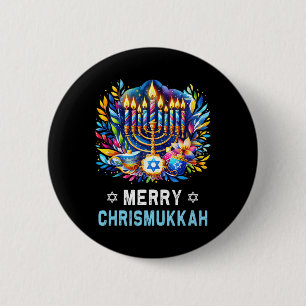 Merry Chrismukkah Happy Christmas Christmakkuh Han 2 Inch Round Button