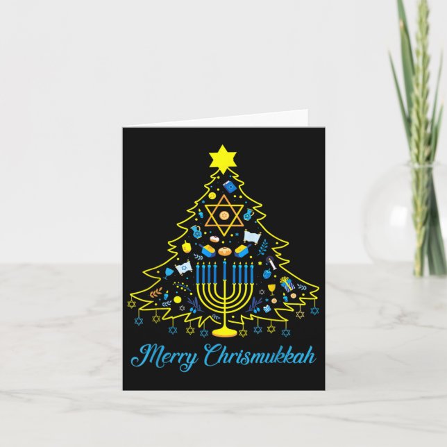Merry Chrismukkah Happy Christmas Hanukkah 2  Card (Front)