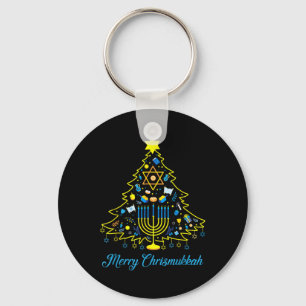 Merry Chrismukkah Happy Christmas Hanukkah 2 Keychain