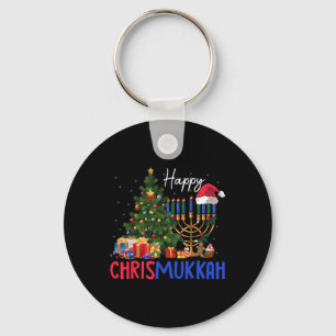 Merry Chrismukkah Happy Christmas Hanukkah Keychain