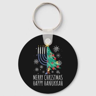 Merry Chrismukkah Happy Christmas Hanukkah Keychain