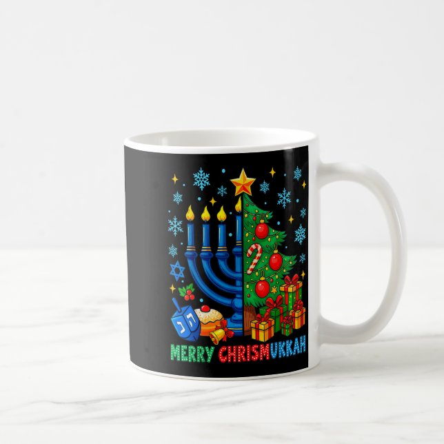 Merry Chrismukkah Happy Christmas Hanukkah Pajama  Coffee Mug (Right)