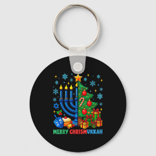 Merry Chrismukkah Happy Christmas Hanukkah Pajama Keychain