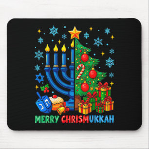 Merry Chrismukkah Happy Christmas Hanukkah Pajama Mouse Pad