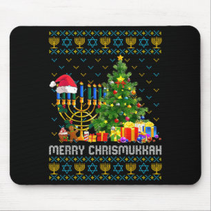 Merry Chrismukkah Happy Hanukkah Ugly Sweater Fami Mouse Pad