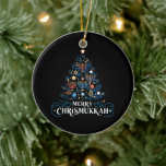 Merry Chrismukkah Jewish Holiday Hanukkah Ceramic Ornament<br><div class="desc">Merry Chrismukkah Jewish Holiday Hanukkah Religious</div>