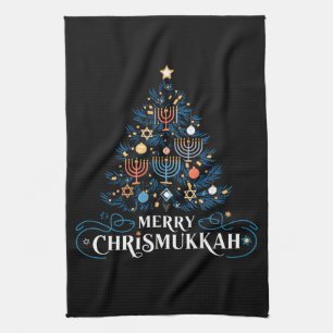 Merry Chrismukkah Jewish Holiday Hanukkah Kitchen Towel