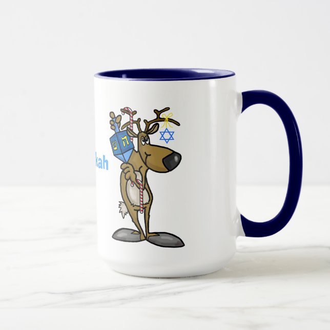 Merry Chrismukkah Jewish Reindeer Mug (Right)