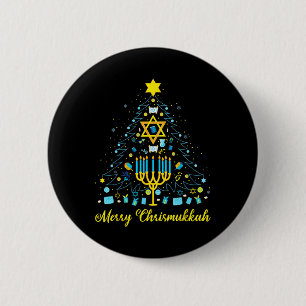 Merry Chrismukkah Menorah Christmas Tree Chanukah 2 Inch Round Button