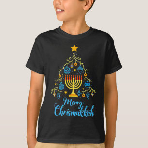 Merry Chrismukkah Menorah Christmas Tree Chanukah  T-Shirt