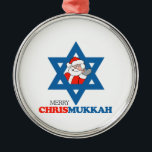 Merry Chrismukkah - Metal Ornament<br><div class="desc">Shirtuosity.com: Holiday Humour Tees and Holiday Gifts. Find the Funniest Holiday Gifts including tees, cards, ornaments, plates, coasters, hoodies, stickers, mugs, buttons, magnets, hats, bags and more from: http://www.Shirtuosity.com</div>